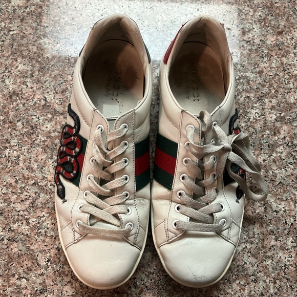 Gucci ace sneakers snake mens size 9 used - Picture 1 of 5